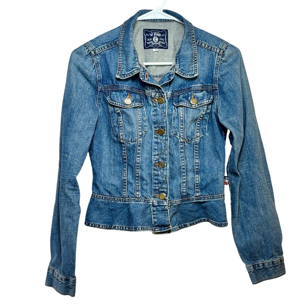 For Joseph Peplum Denim Jacket Women's Extra Small/Small 100% Cotton USA Vintage